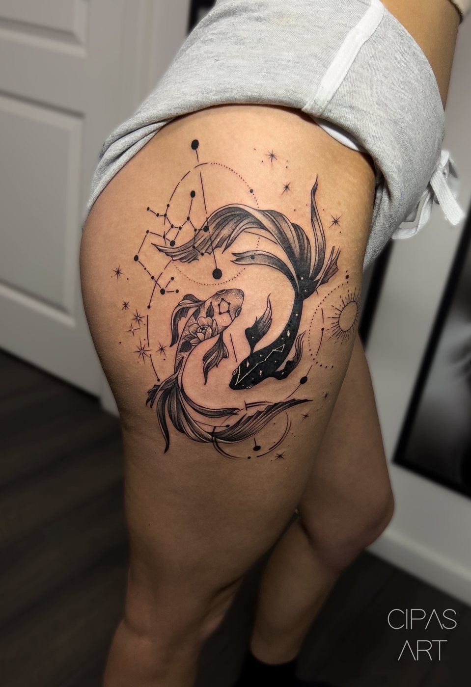 Pisces koi, thigh